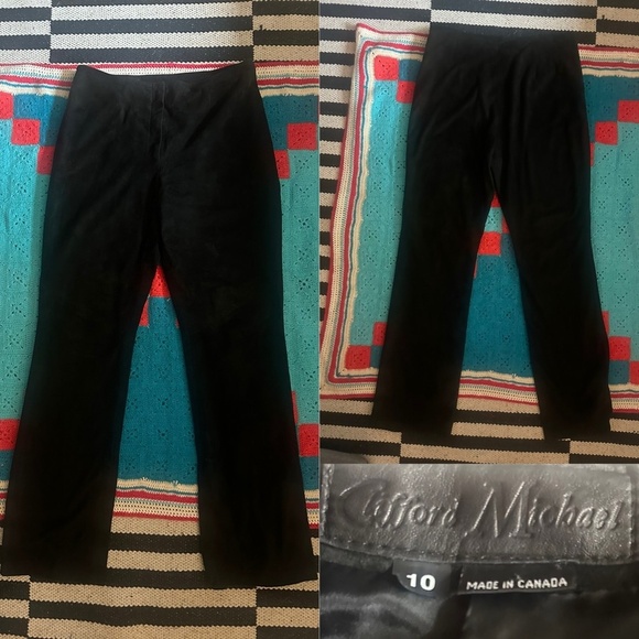 Vintage suede Clifford Michael soft,  straight leg pants. 32" waist - Picture 1 of 10